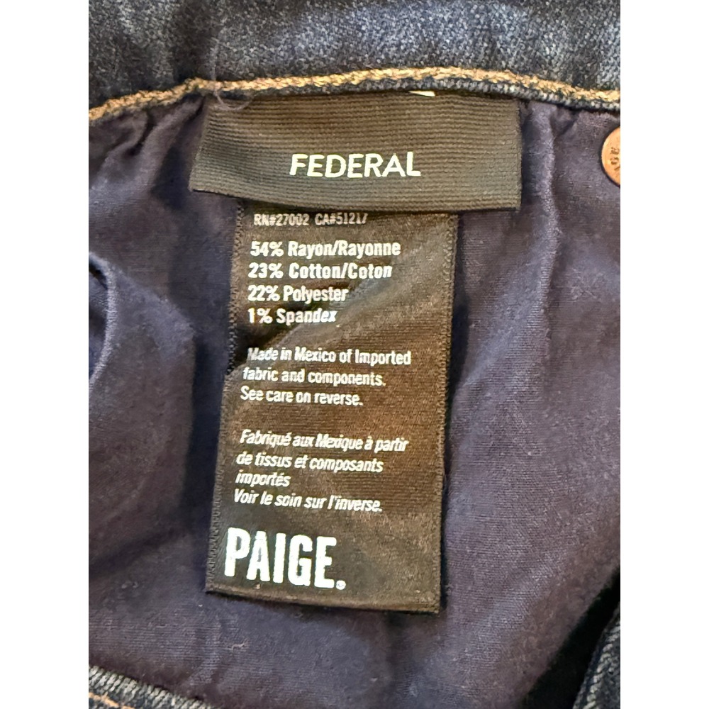 PAIGE‎ Women's Federal Style Medium Blue Wash Jeans Size 32 - Picture 3 of 14